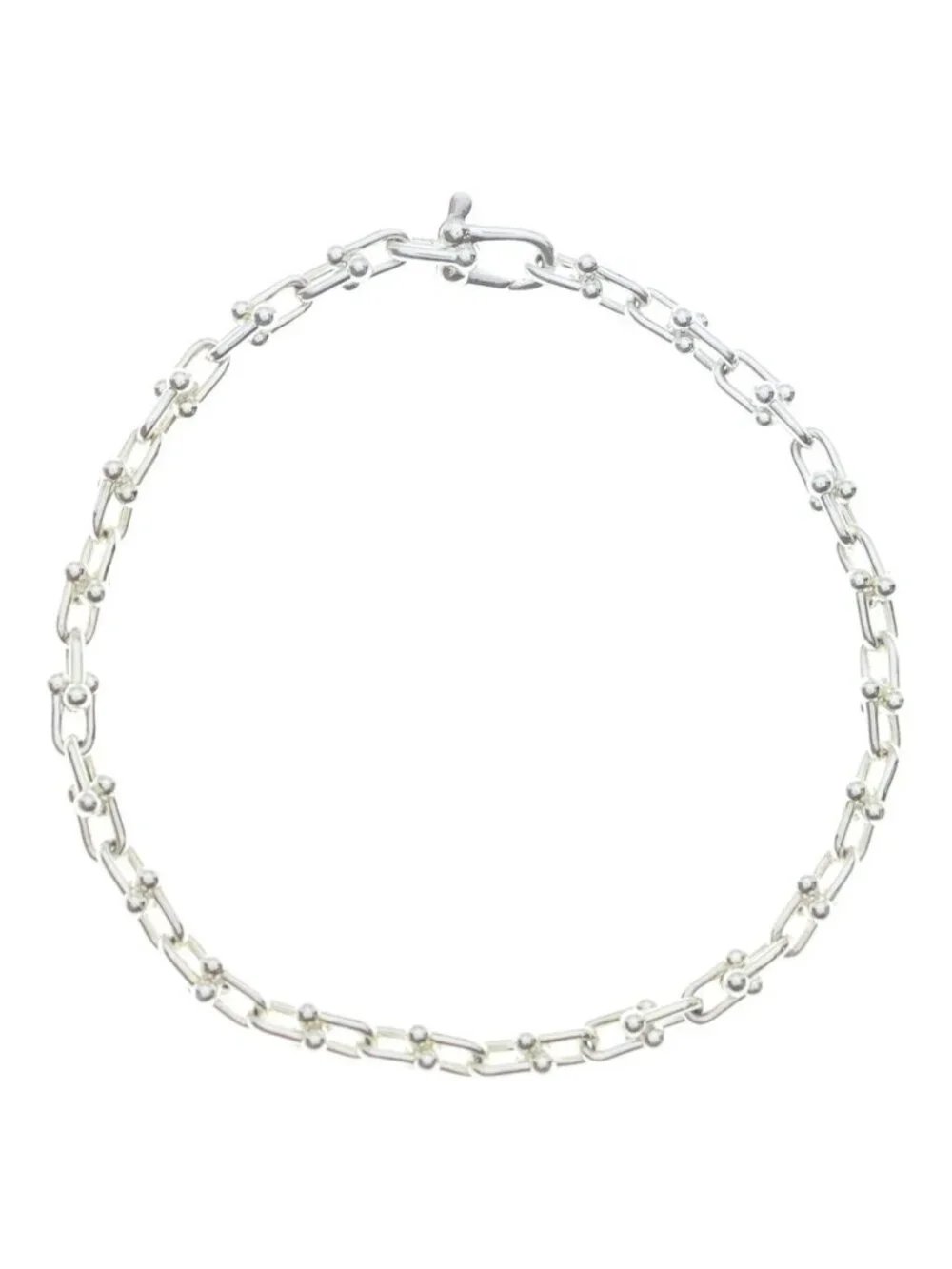 Tiffany & Co Micro Link Blurscuffs Cut Silver Bracelet